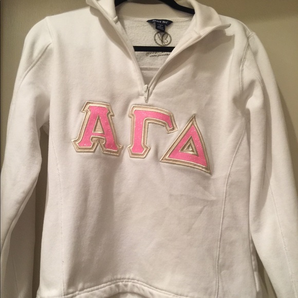jennabenna Jackets & Blazers - Alpha Gamma Delta AGD power letters quarter zip